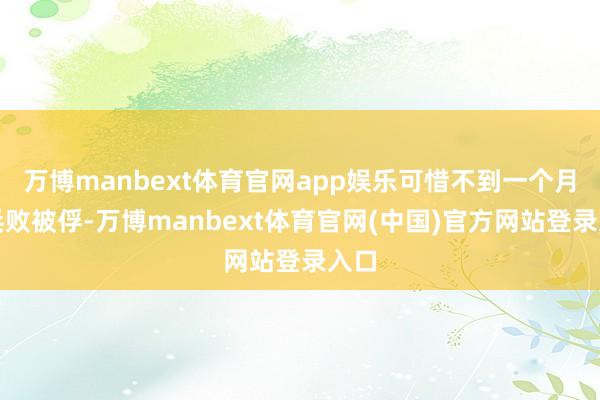 万博manbext体育官网app娱乐可惜不到一个月便兵败被俘-万博manbext体育官网(中国)官方网站登录入口